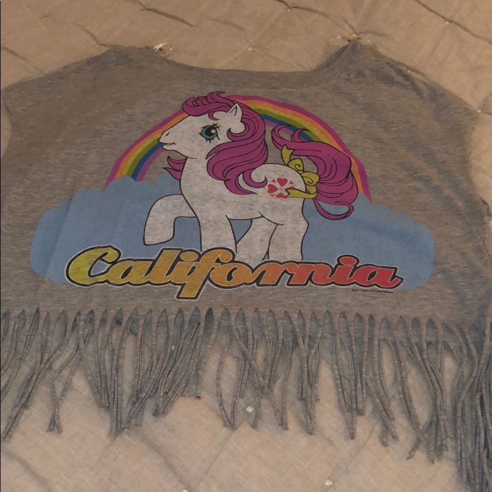 XXI My Little Pony rainbow fringe top, size SMALL